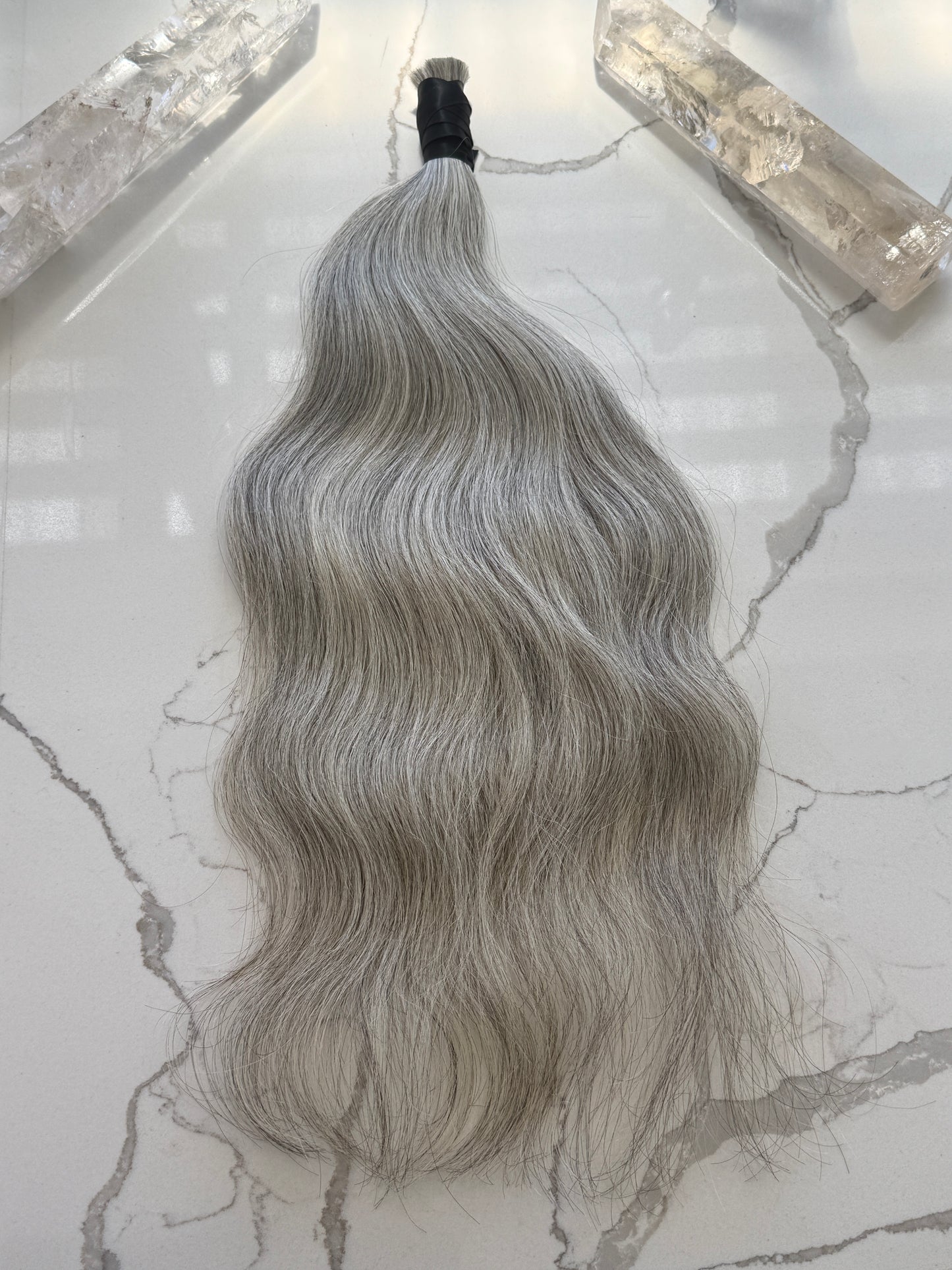 Silver Virgin Ponytail | 20in-98g