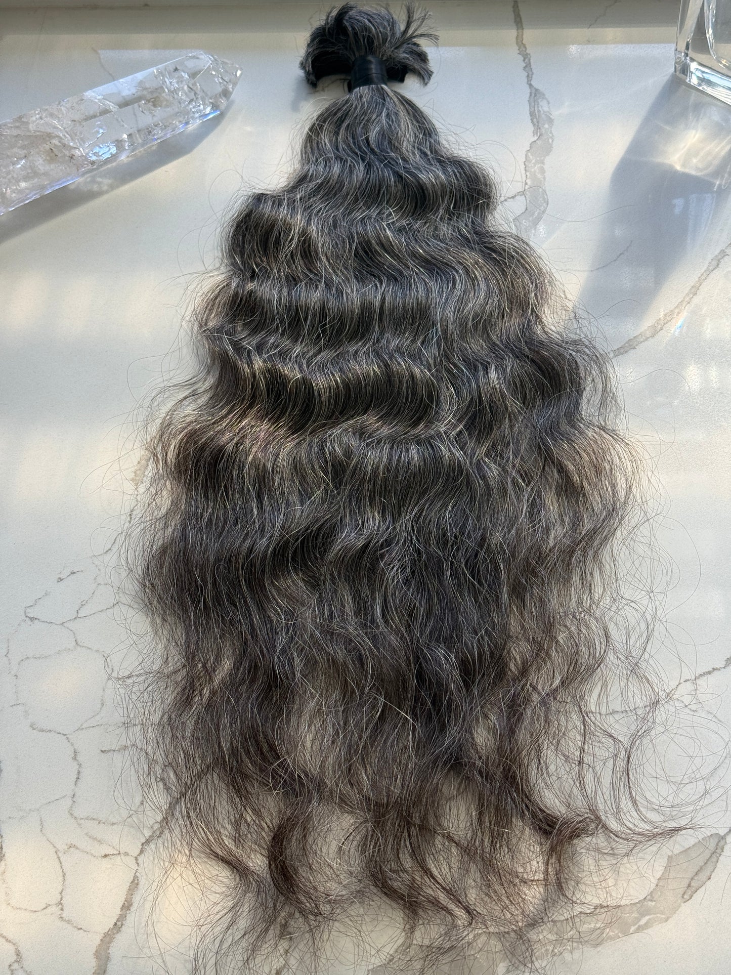 #103 Dark Wavy Virgin Single Donor Ponytail | 25” | 123g
